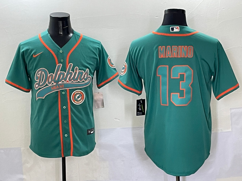Men 2025 Miami Dolphins 13 Marino green jerseys style 4